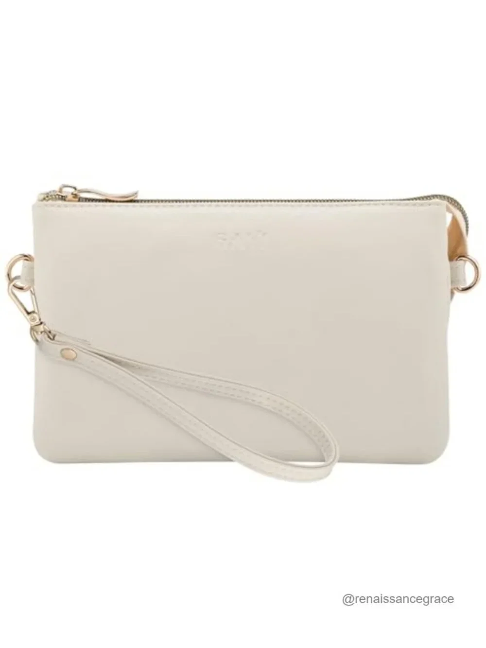 Vegan Leather Crossbody Wristlet Clutch Bag with Strap, Compact Evening Handbag